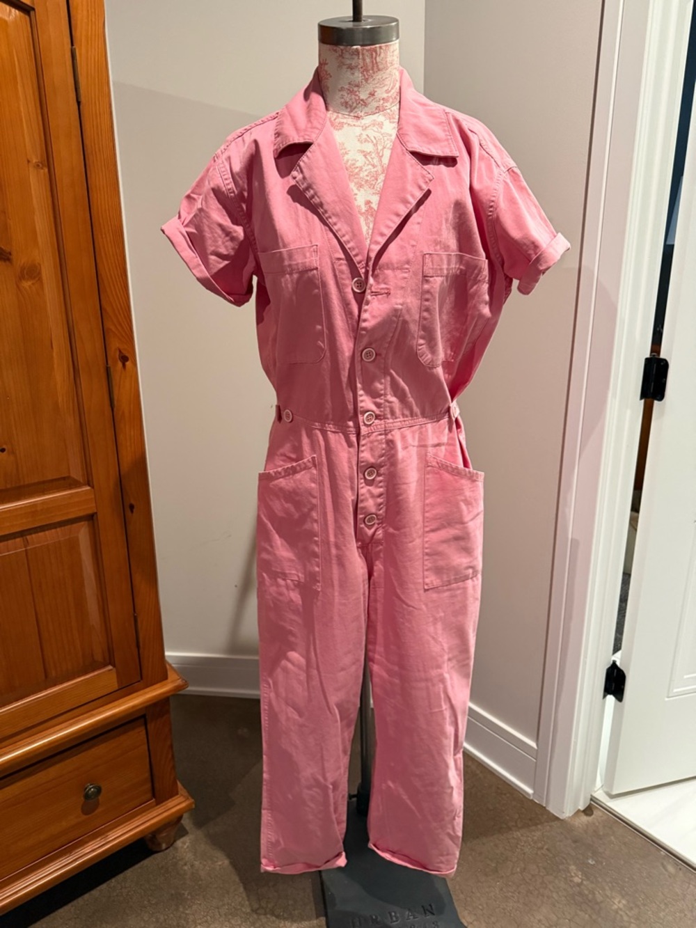 pistola Pink Short-Sleeve Utility Jumpsuit